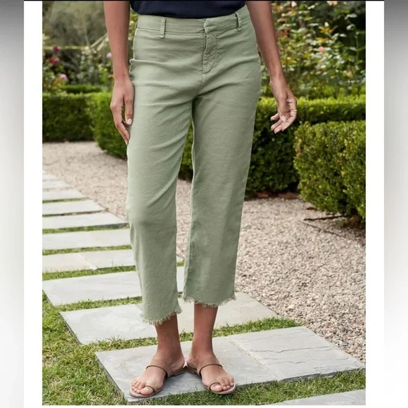 Frank & Eileen Kinsale Trouser Italian Performance Linen Sage Size 10 - Picture 2 of 9